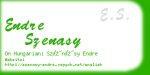 endre szenasy business card